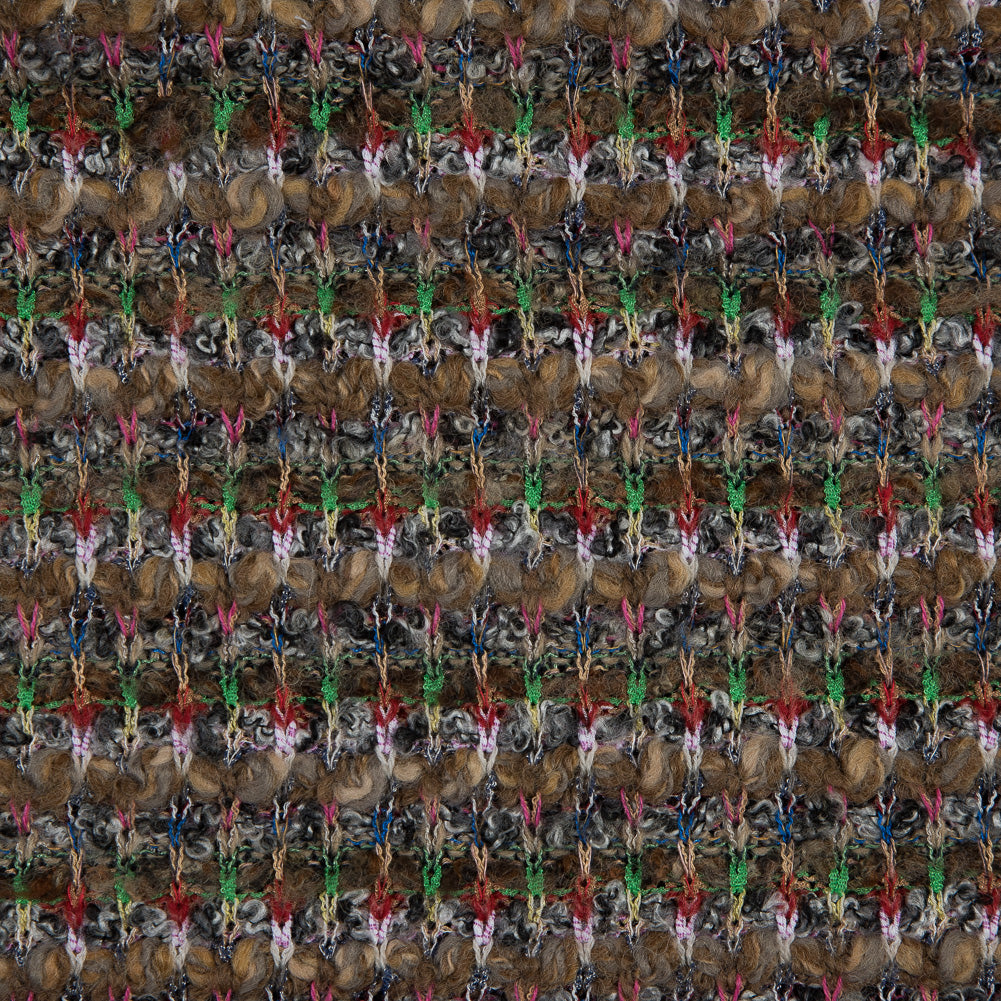 Italian Beige, Green and Red Chunky Wool Knit Full