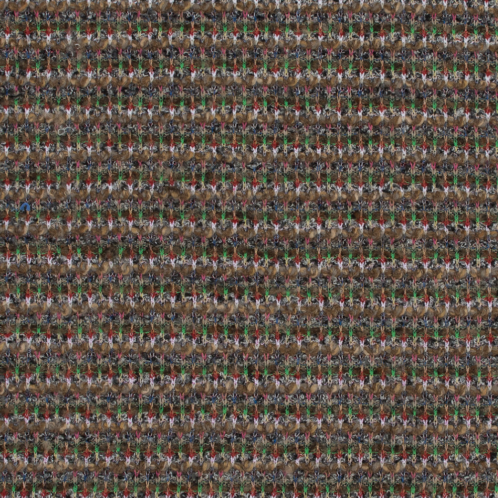 Italian Beige, Green and Red Chunky Wool Knit