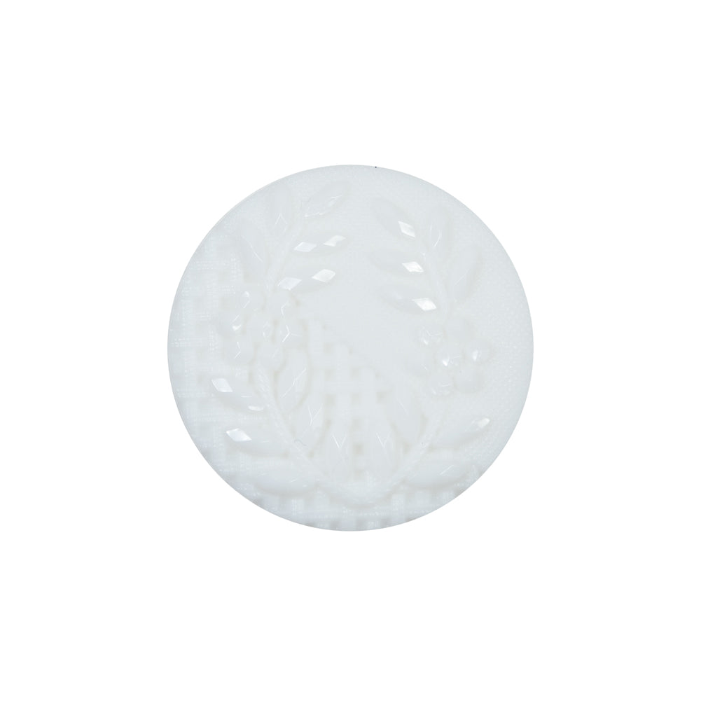 Italian Decorative White Shank Back Button - 36L/23mm
