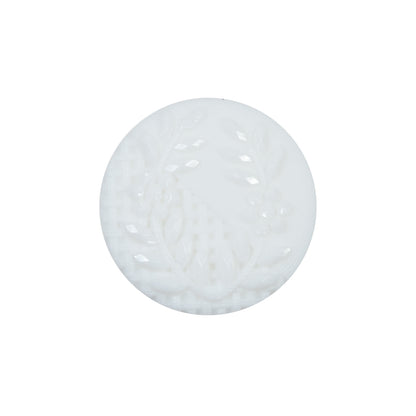 Italian Decorative White Shank Back Button - 36L/23mm