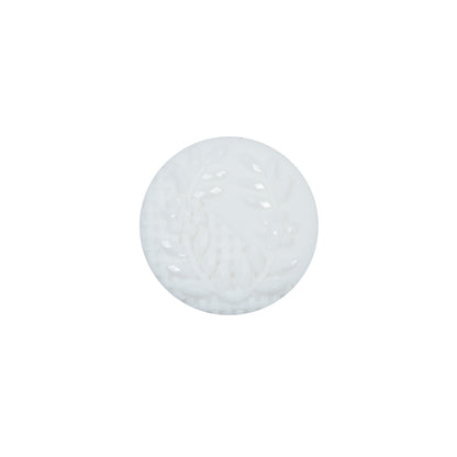 Italian Decorative White Shank Back Button - 24L/15mm