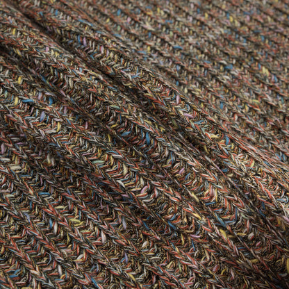 Italian Orange, Yellow and Green Chunky Wool Knit Detail