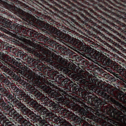 Italian  Red, Green and Gray Chunky Wool Knit Detail
