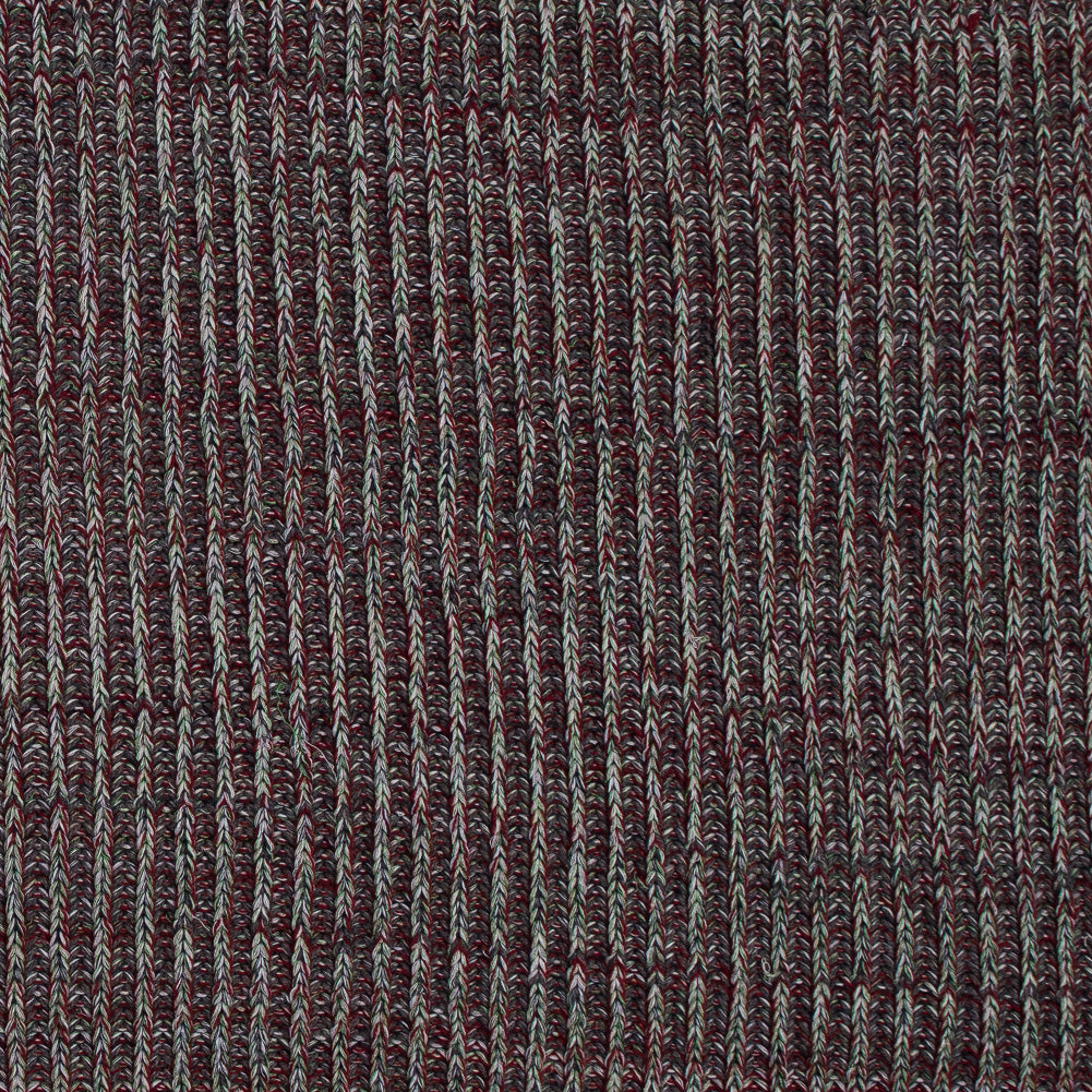 Italian  Red, Green and Gray Chunky Wool Knit