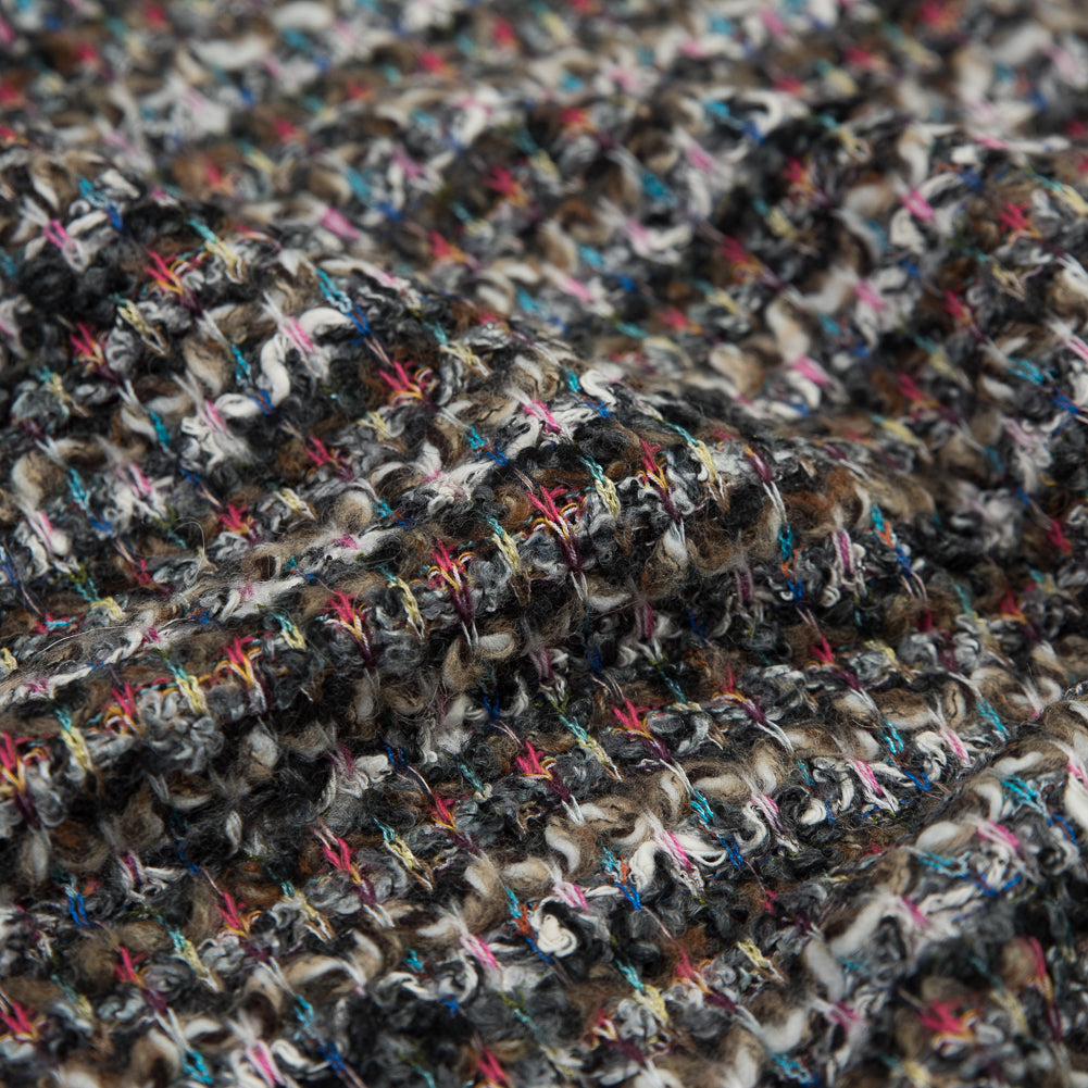 Italian Brown, Yellow and Pink Striped Wool Knit Full