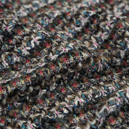 Italian Brown, Yellow and Pink Striped Wool Knit Full