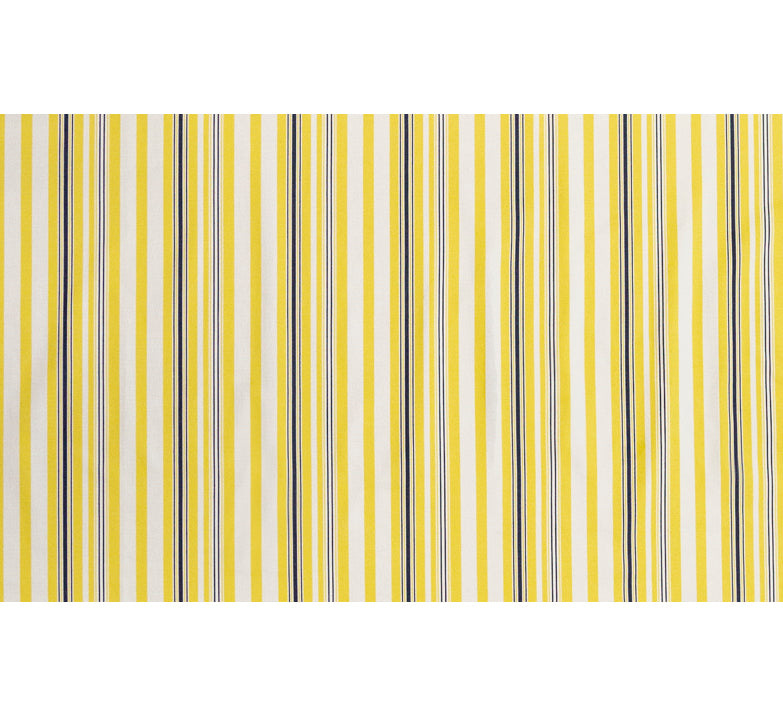 Yellow, Navy and White Striped Polyester Twill Folded