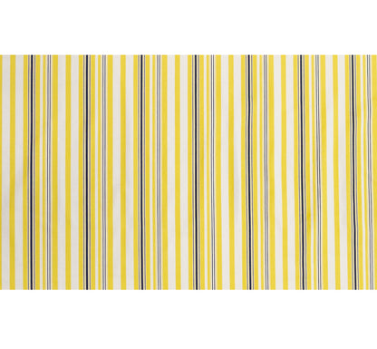 Yellow, Navy and White Striped Polyester Twill Folded