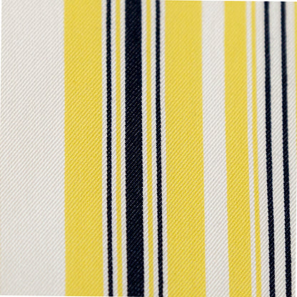 Yellow, Navy and White Striped Polyester Twill Full