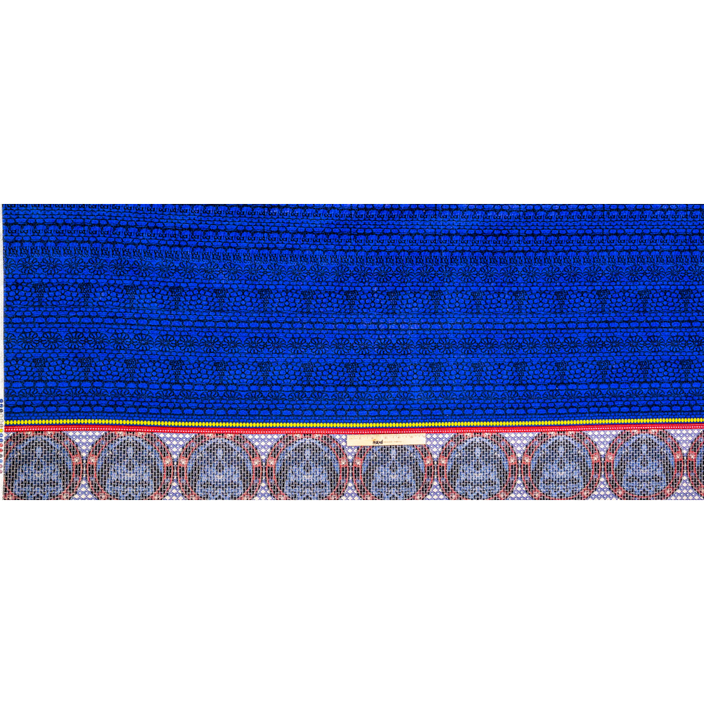 Royal Blue Pattern Play Stretch Corduroy Panel Folded