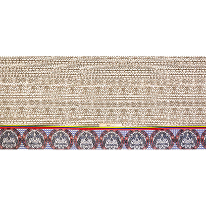 Beige Pattern Play Stretch Corduroy Panel Folded