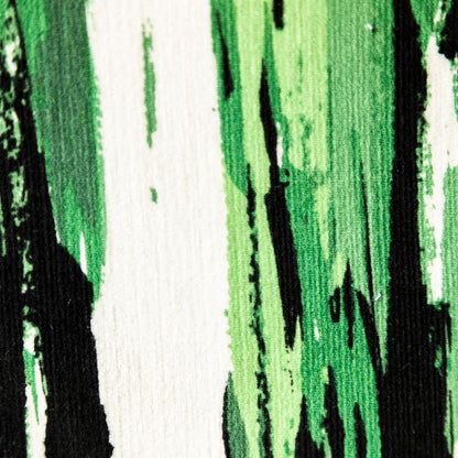 Green Abstract Stripes Stretch Cotton Corduroy Full