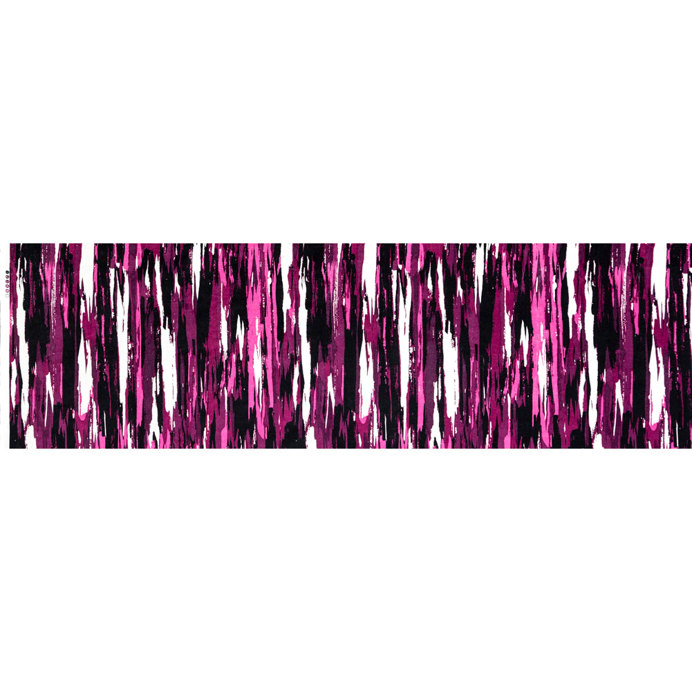 Purple Wine Abstract Stripes Stretch Cotton Corduroy Folded