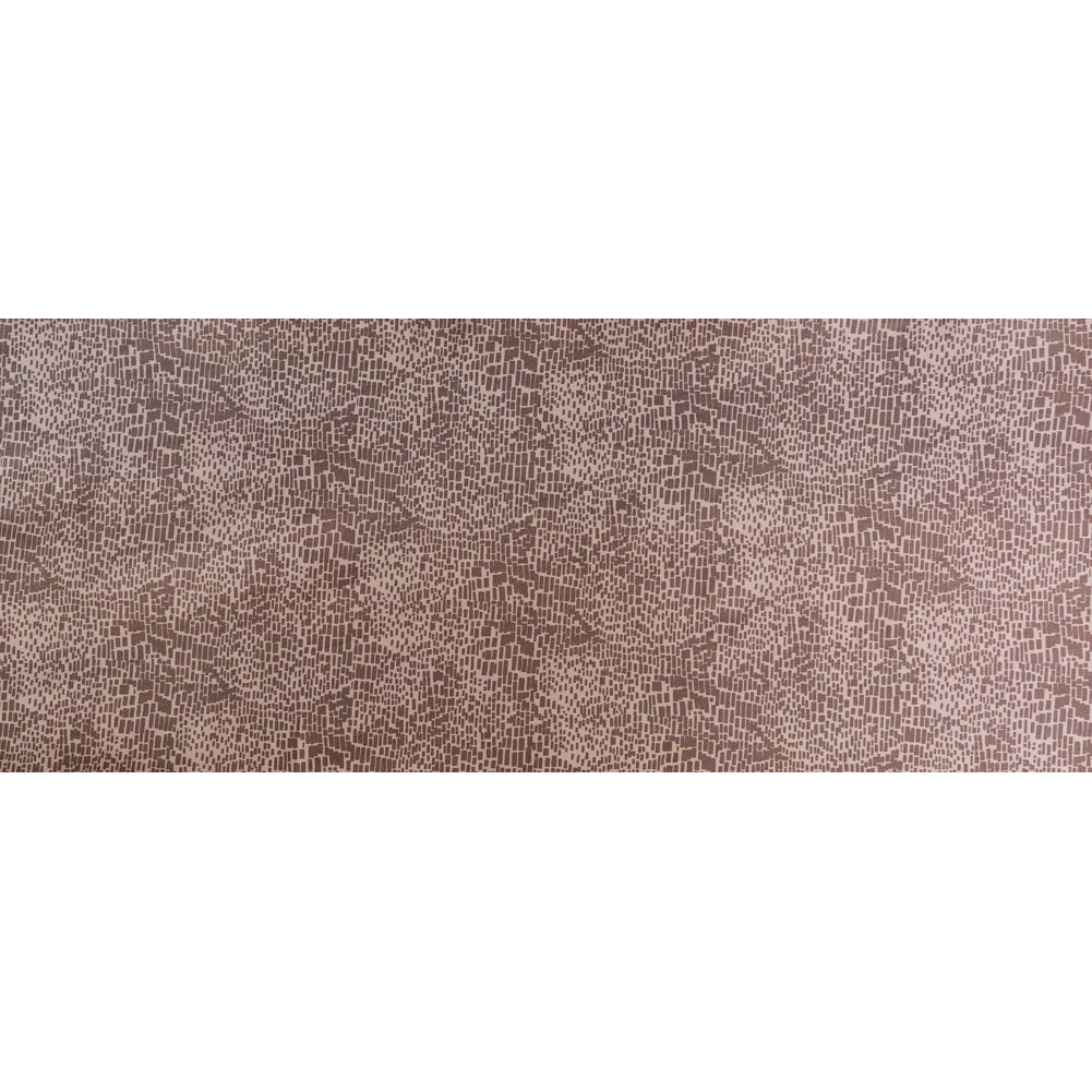 Moonlight and Taupe Gray Block Printed Stretch Twill Folded