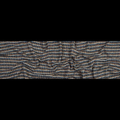 Italian Cobalt and Gamboge Striped Wool Knit Folded