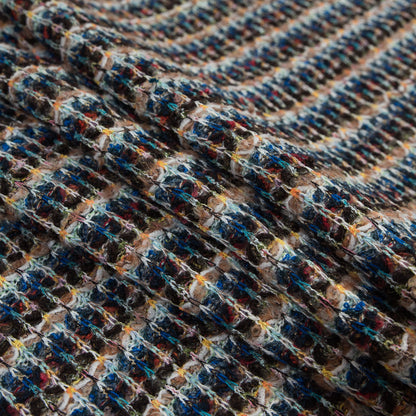 Italian Cobalt and Gamboge Striped Wool Knit Detail