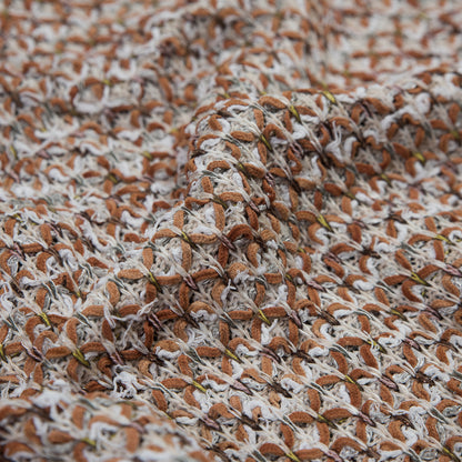 Italian White and Orange Blended Wool Knit Full