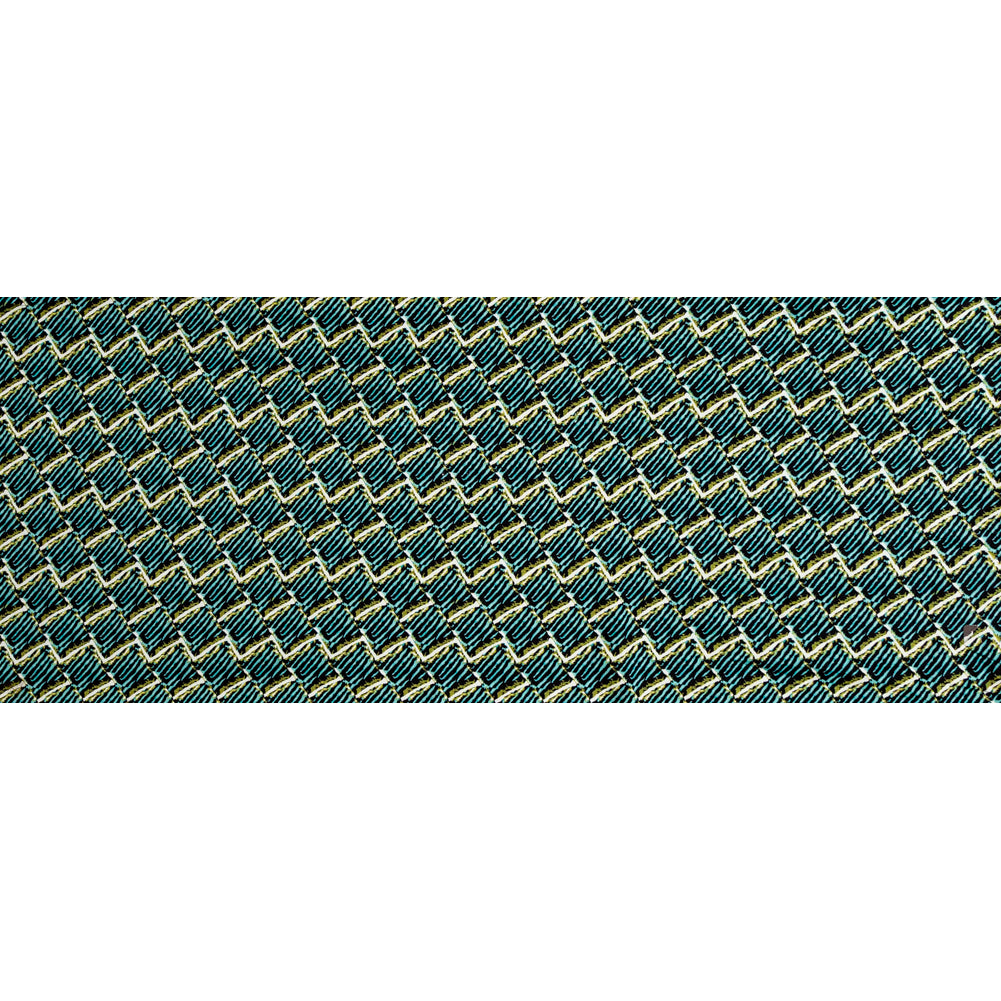 Blue Tiger Striped Diamond Printed Stretch Cotton Twill Folded