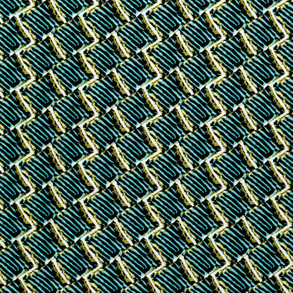 Blue Tiger Striped Diamond Printed Stretch Cotton Twill