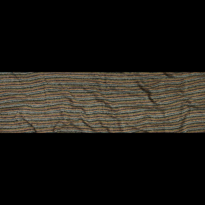Italian Olive and Forest Green Striped Blended Wool Knit Folded