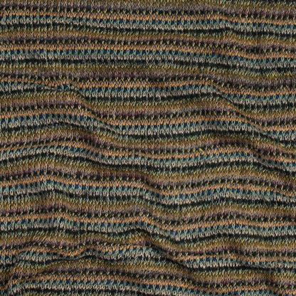 Italian Olive and Forest Green Striped Blended Wool Knit