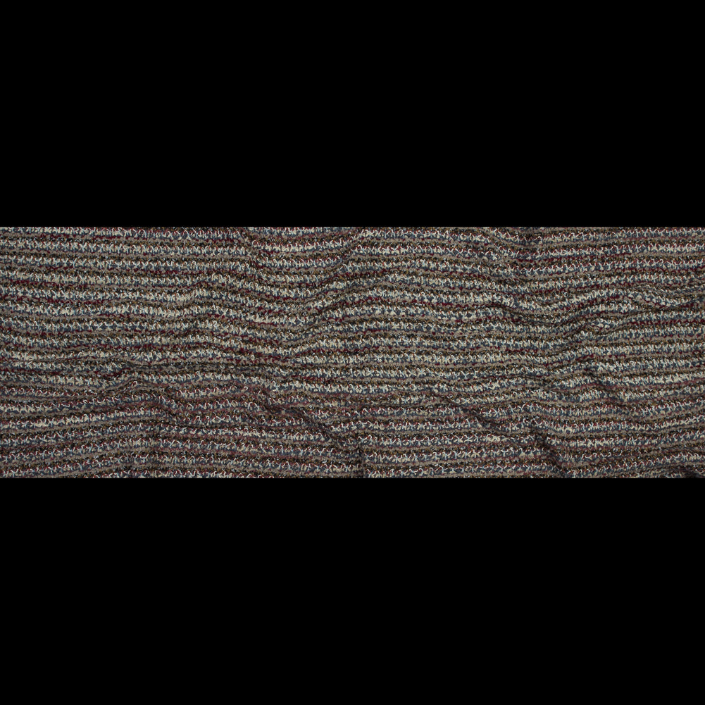 Italian Beige, Red and Slate Chunky Wool Knit Folded