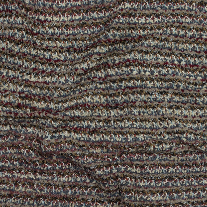 Italian Beige, Red and Slate Chunky Wool Knit