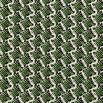 Green Tiger Striped Diamond Printed Stretch Cotton Twill