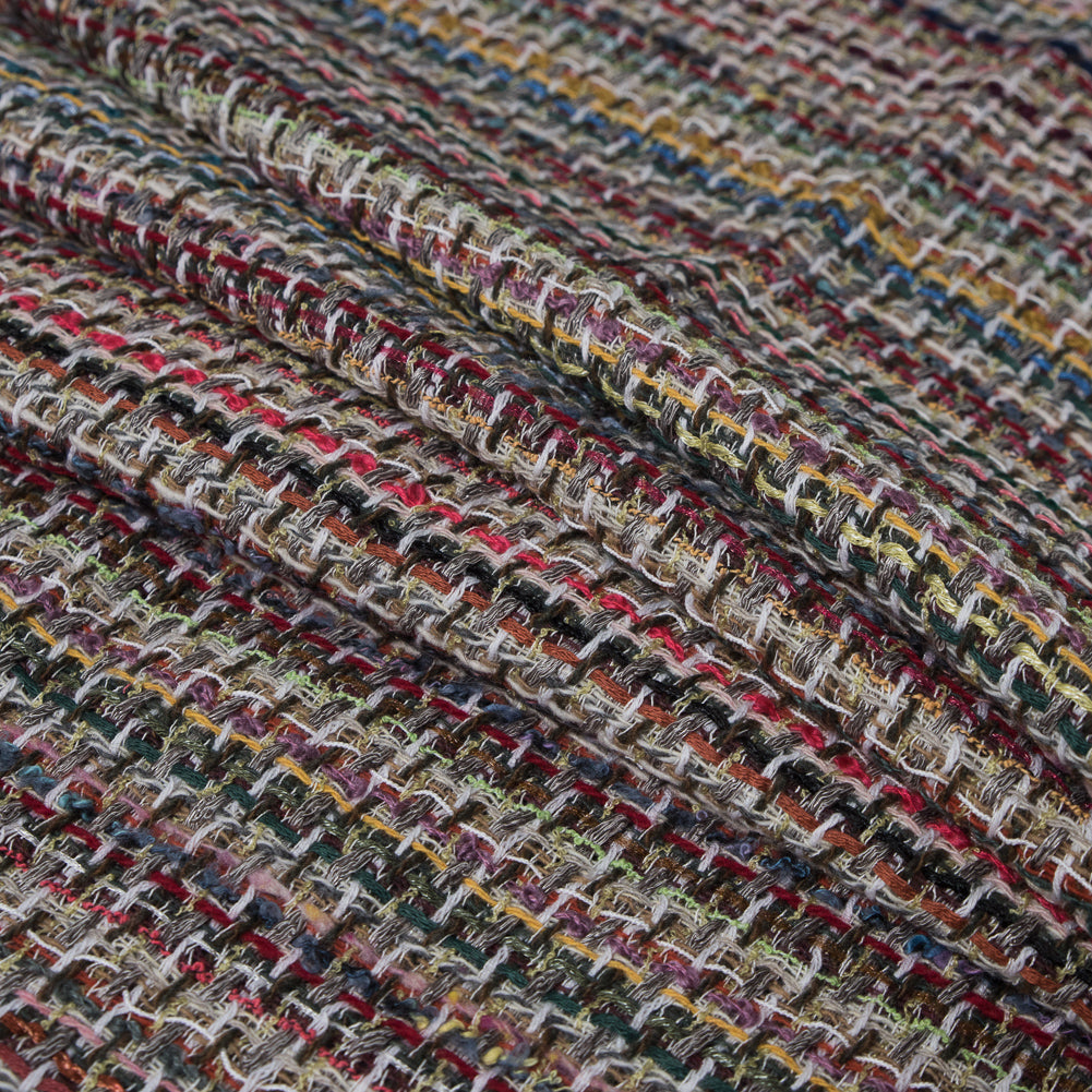 Multicolor Loosely Woven Wool Tweed Detail
