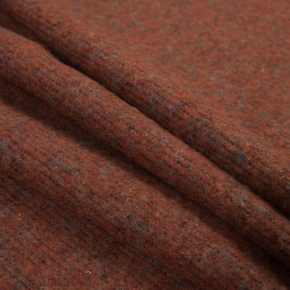 Italian Burnt Orange Double-Sided Brushed Chunky Wool Knit Detail