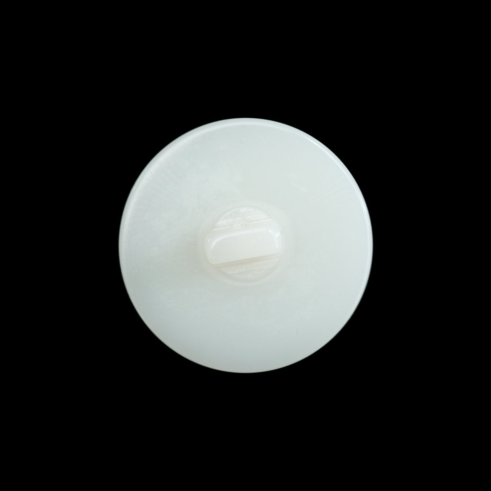 Ivory Plastic Button with Pink Rhinestone Center - 36L/23mm Detail