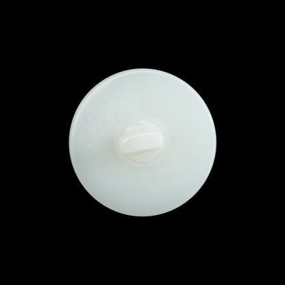 Ivory Plastic Button with Pink Rhinestone Center - 36L/23mm Detail