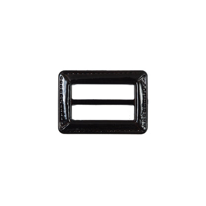 Dark Brown Laquered Leather Buckle - 1.5" x 1"