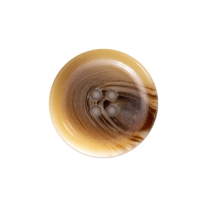 Beige and Brown Plastic 4-Hole Button - 36L/23mm Detail