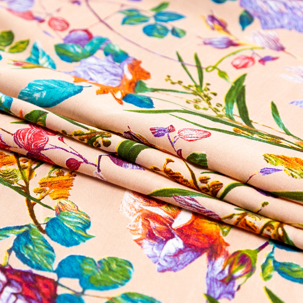 Nude Water Lily Certified Vegan Viscose Batiste Detail