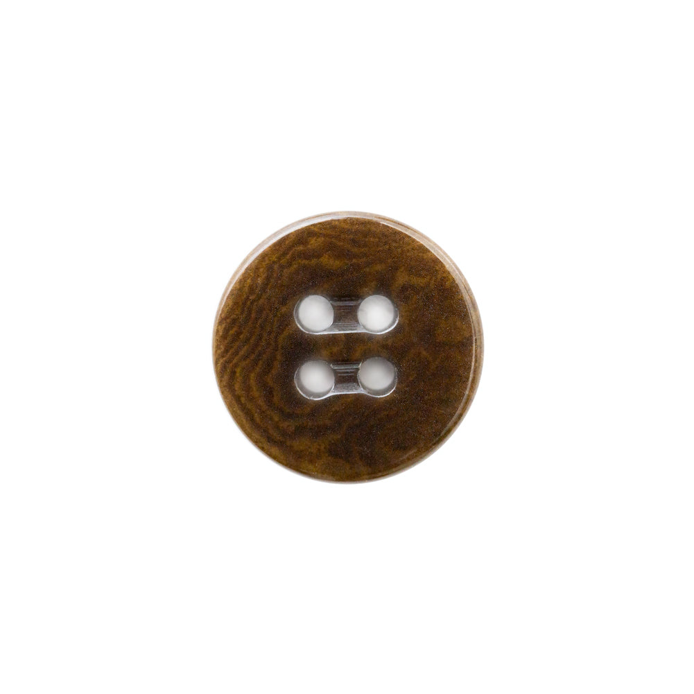 Olive Green 4-Hole Horn Button - 24L/15mm Detail