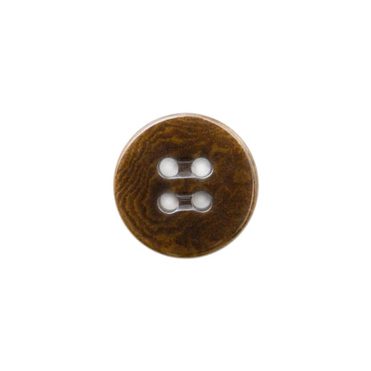 Olive Green 4-Hole Horn Button - 24L/15mm Detail