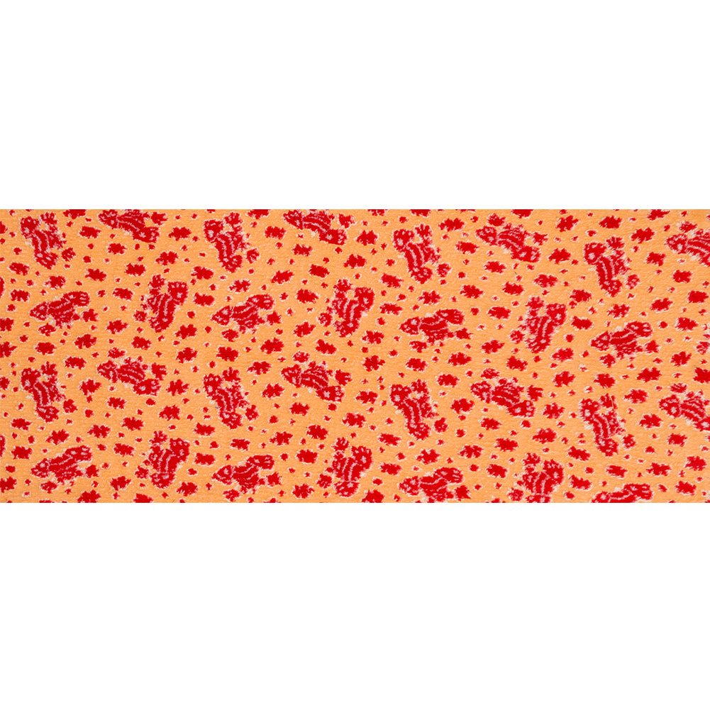 Italian Orange and Red Chunky Wool Knit Folded