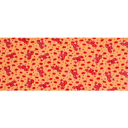 Italian Orange and Red Chunky Wool Knit Folded