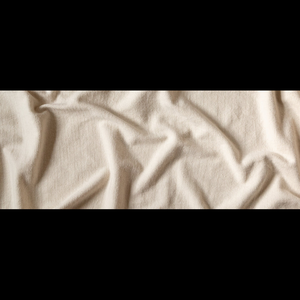 Oatmeal Herringbone Cotton French Terry - Folded