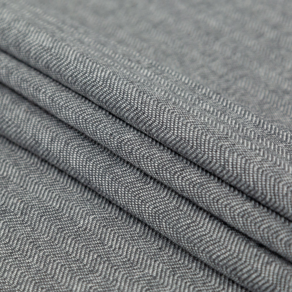 Charcoal Herringbone Cotton French Terry Detail