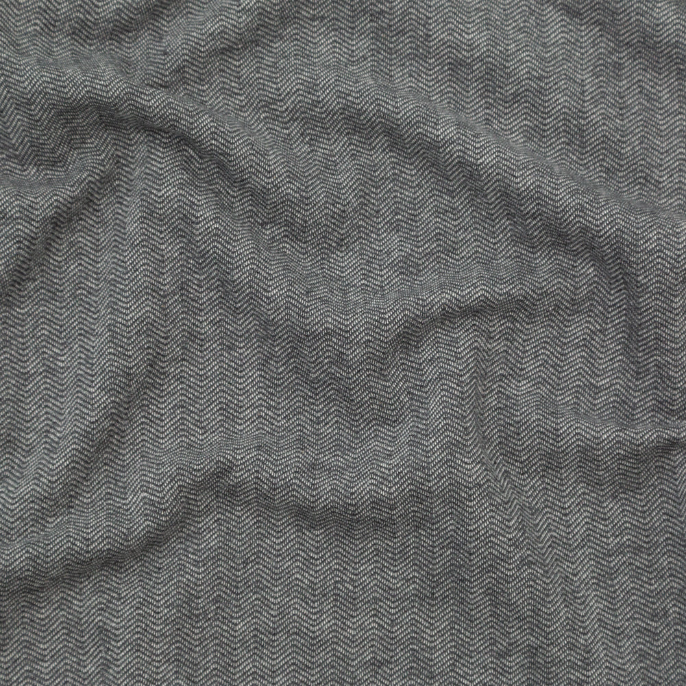 Charcoal Herringbone Cotton French Terry