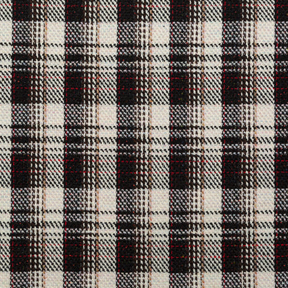 Black, Ivory and Red Plaid Tweed with Sequins