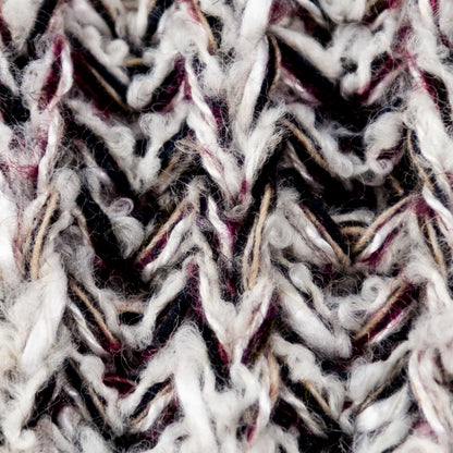 White and Burgundy Chunky Wool Knit Full