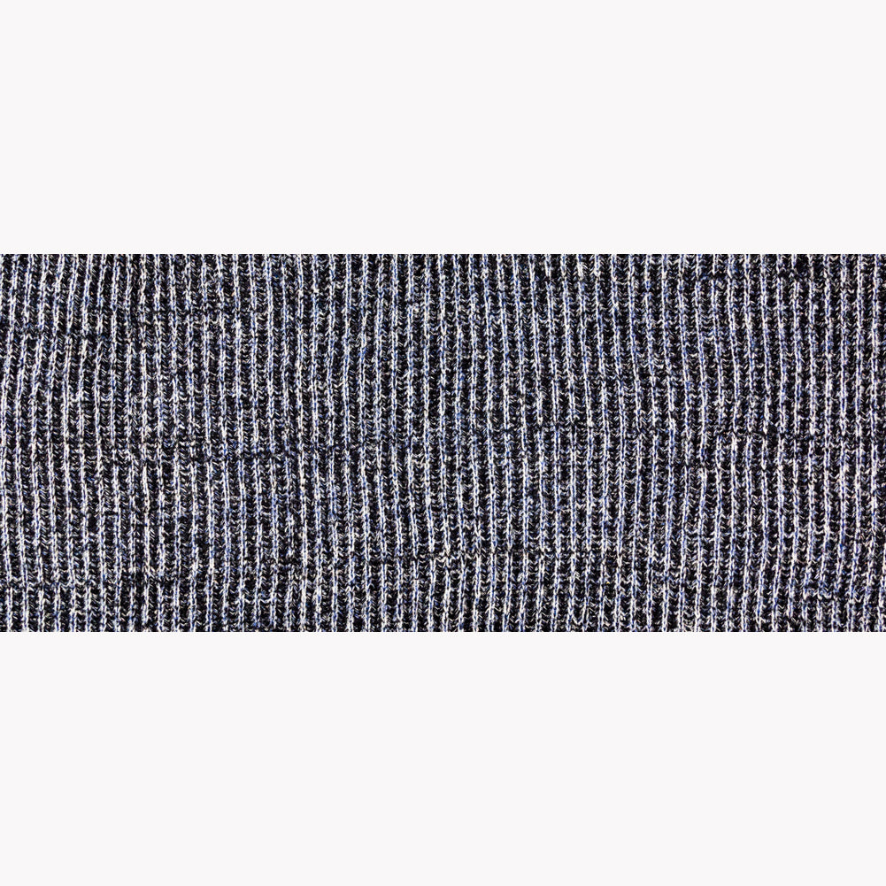 Navy and White Chunky Wool Knit Folded