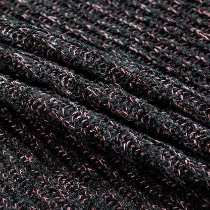 Italian Muted Navy, Pink and Maroon Chunky Wool Knit Detail