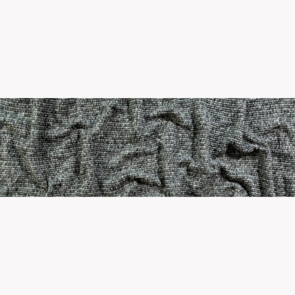 Italian Black and Gray Striped Chunky Wool Knit Folded