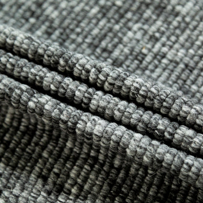 Italian Black and Gray Striped Chunky Wool Knit Detail