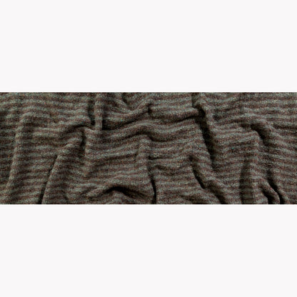 Italian Brown and Gray Striped Chunky Wool Knit Folded