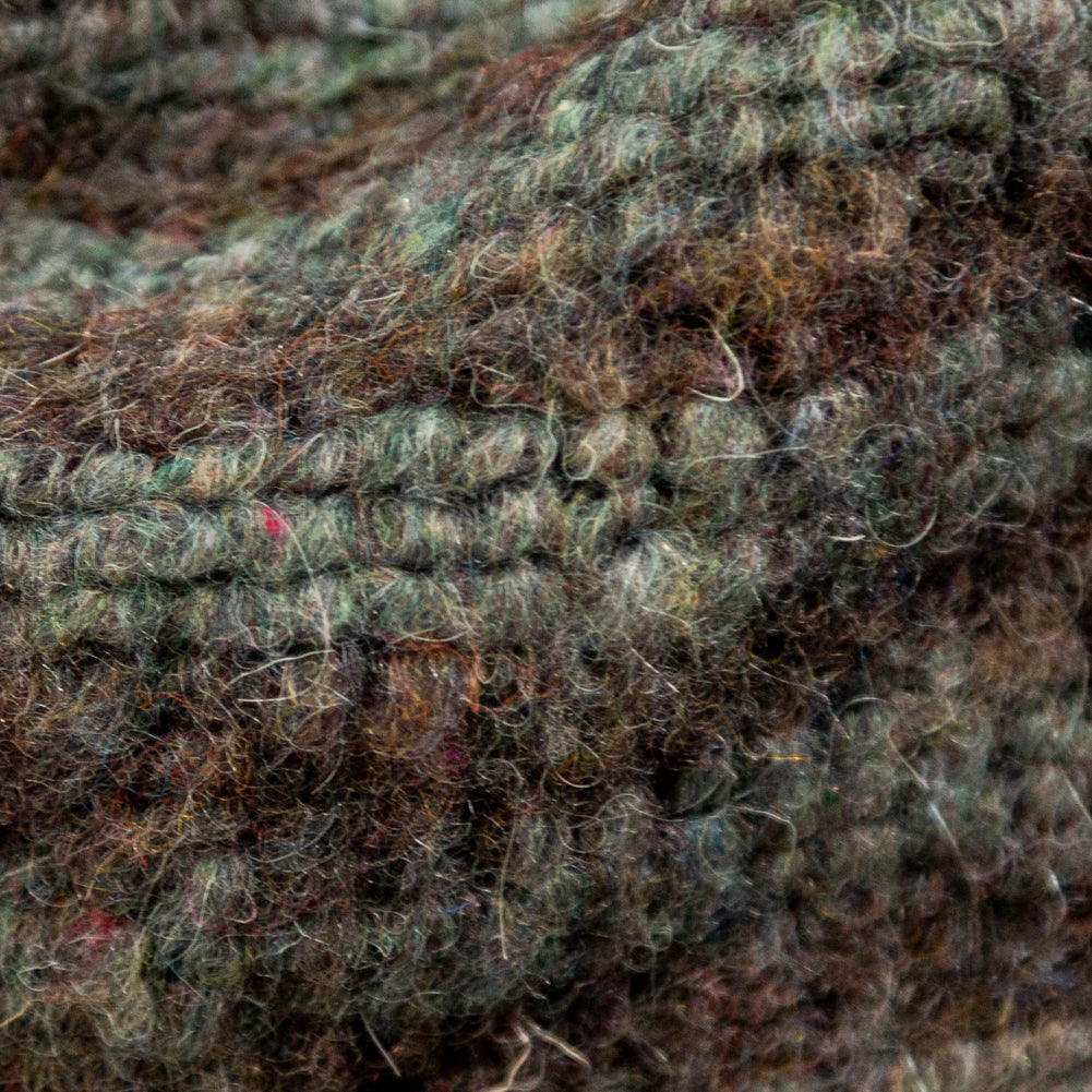 Italian Brown and Gray Striped Chunky Wool Knit Full